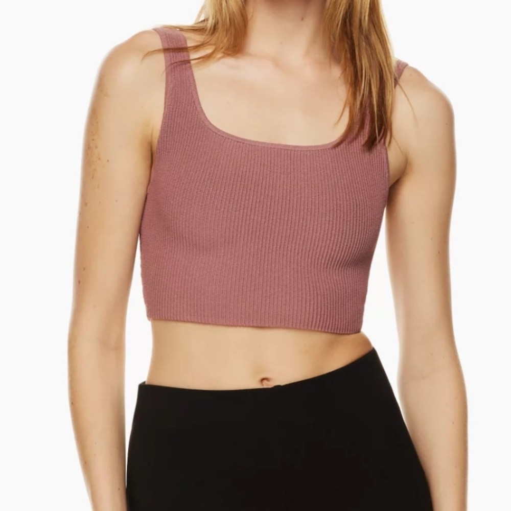 Babaton Sculpt Knit Squareneck Cropped Tank